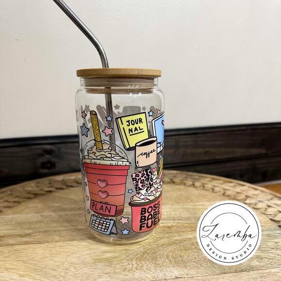 Boss Babe Fuel Libbey Cup, Working Office Beer Can Glass, 16 oz Sipper Glass - Picture 4 of 7